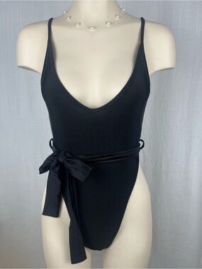 PrettyLittleThing Black Adjustable-Strap One-Piece
